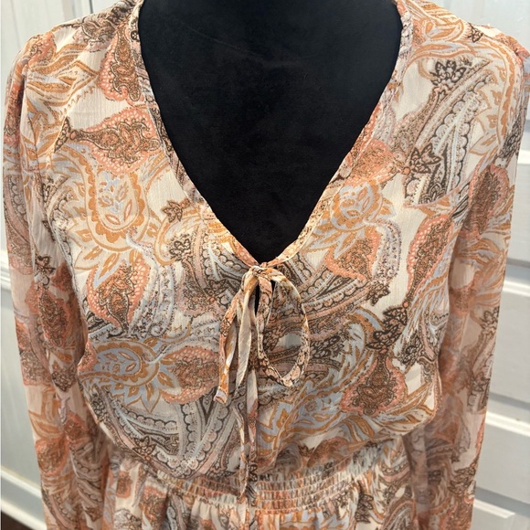 Jessica Simpson Harmony Tiered Ruffle Paisley High Low Maxi Dress Sz Sm - Picture 4 of 14